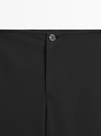 Mid-waist straight-leg trousers