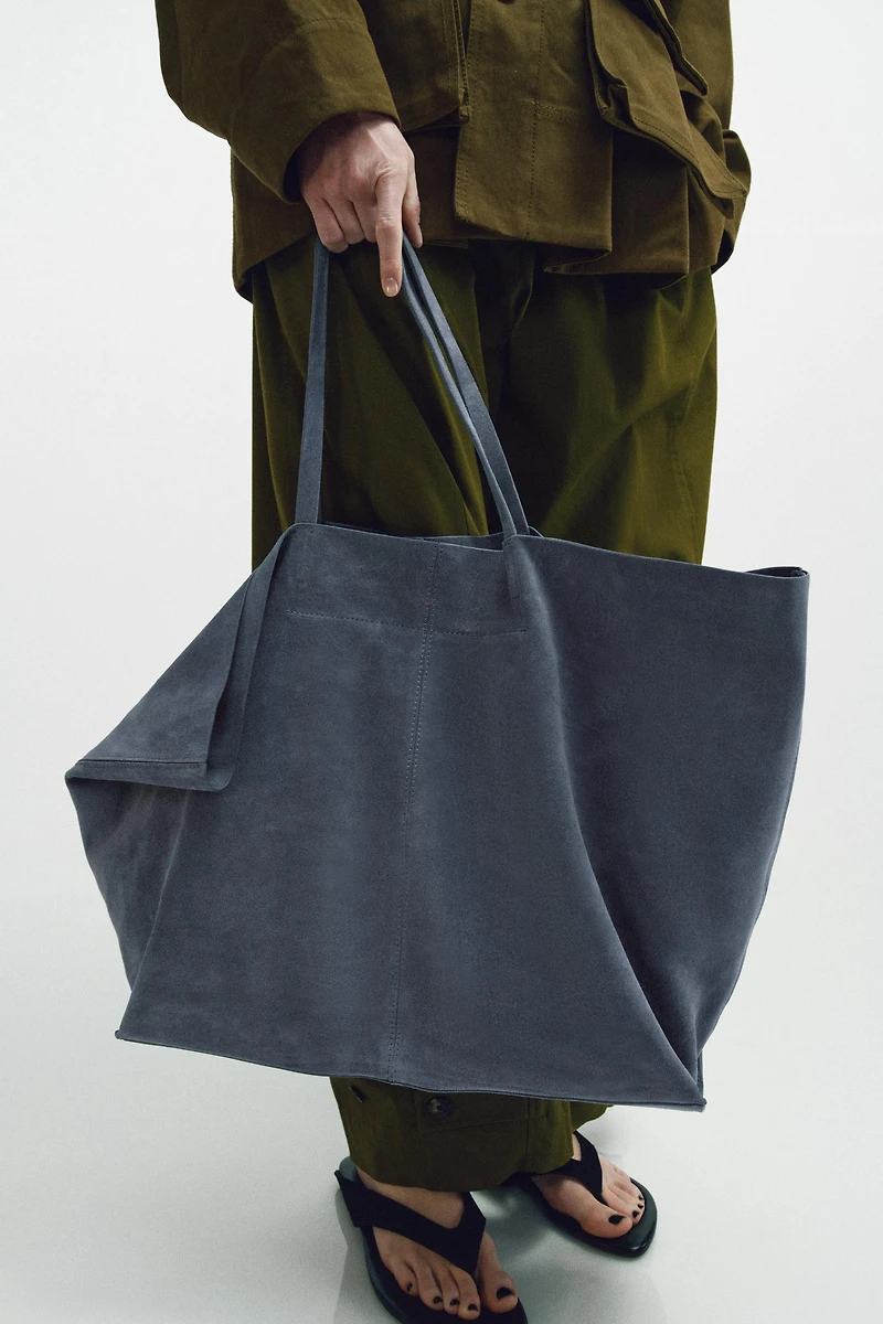 SAC MAXI SHOPPER EN CROÛTE DE CUIR