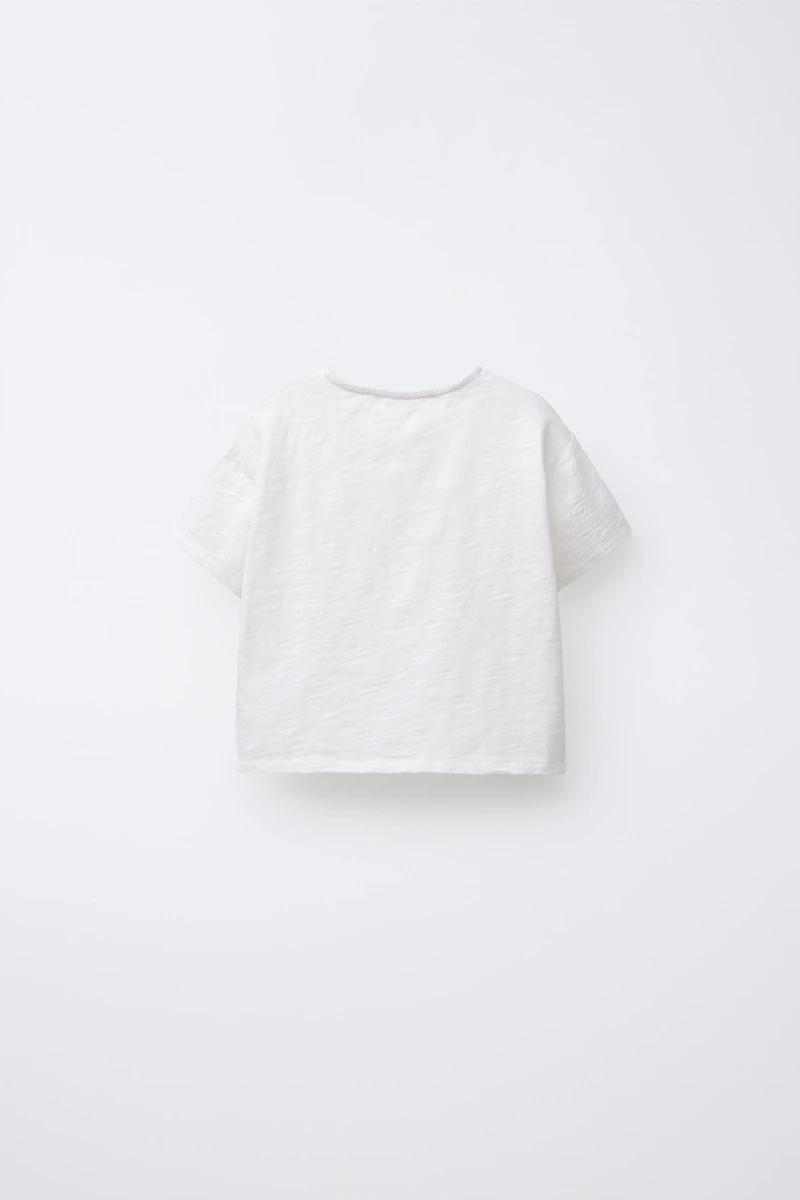 COMBINATION TEXTURE HENLEY SHIRT
