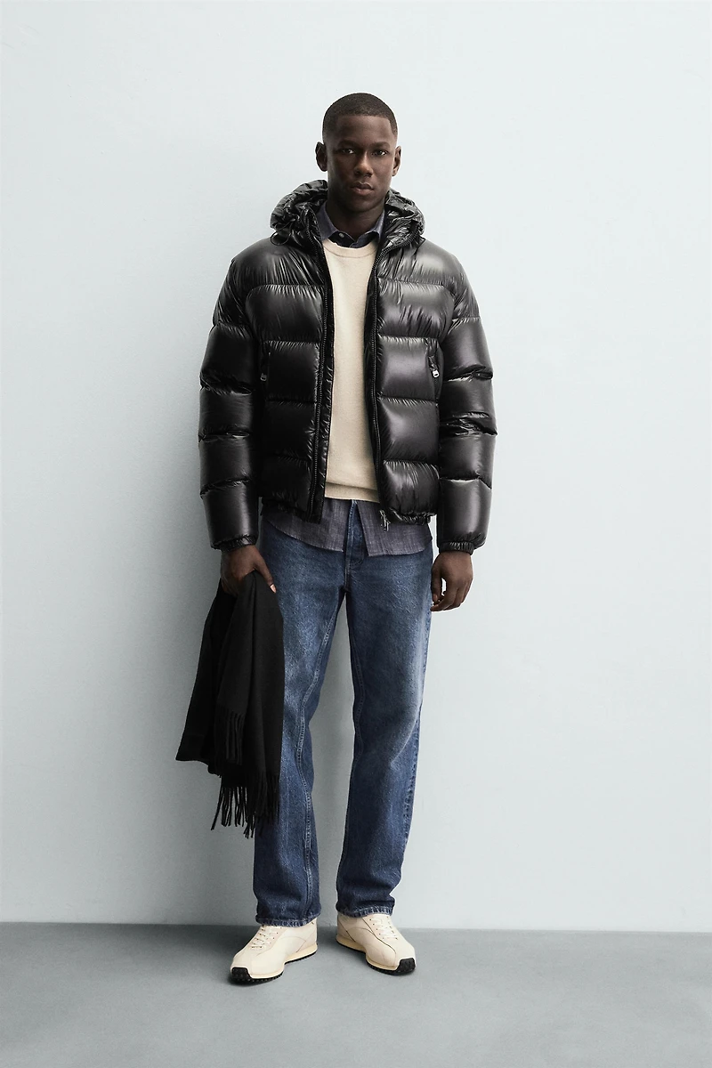 100% FEATHER WATER REPELLENT PUFFER JACKET