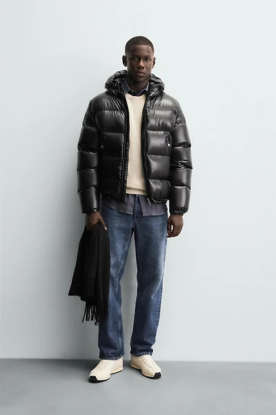 100% FEATHER WATER REPELLENT PUFFER JACKET