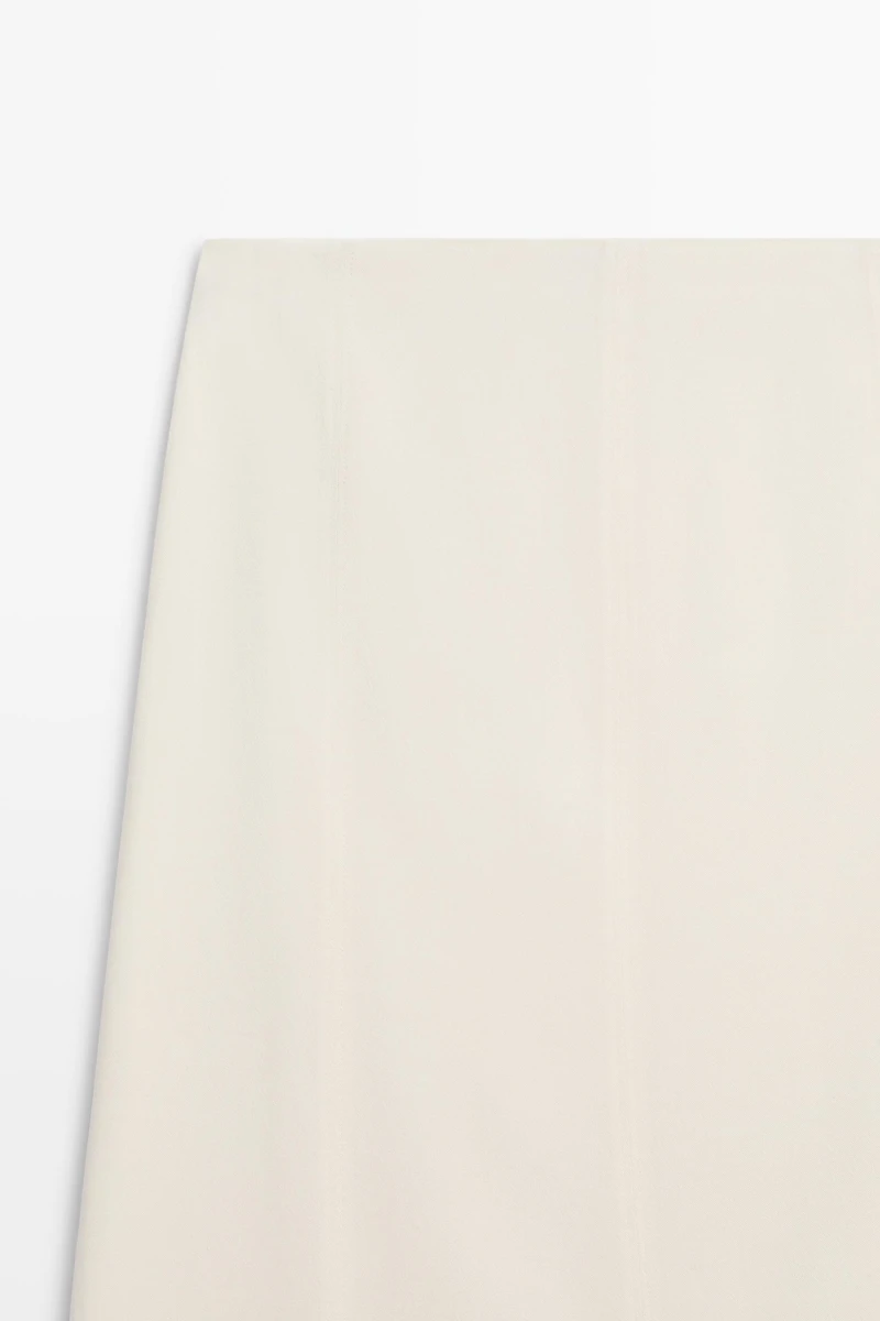 Double-layered midi skirt with seam detail