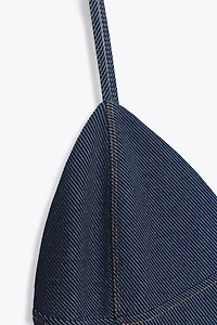 TOPSTITCHED TWILL MIDI DRESS