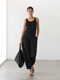 Linen blend strappy top