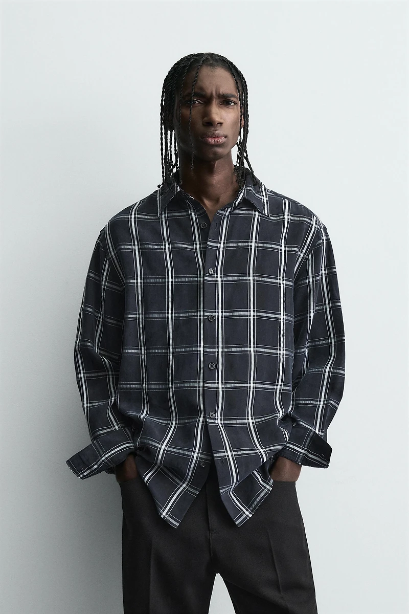 CHEMISE FLUIDE À CARREAUX