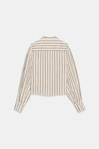 ZW COLLECTION STRIPED VOLUMINOUS SLEEVE SHIRT