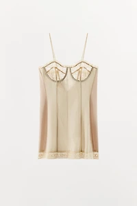 LACE UNDERWIRE MINI DRESS