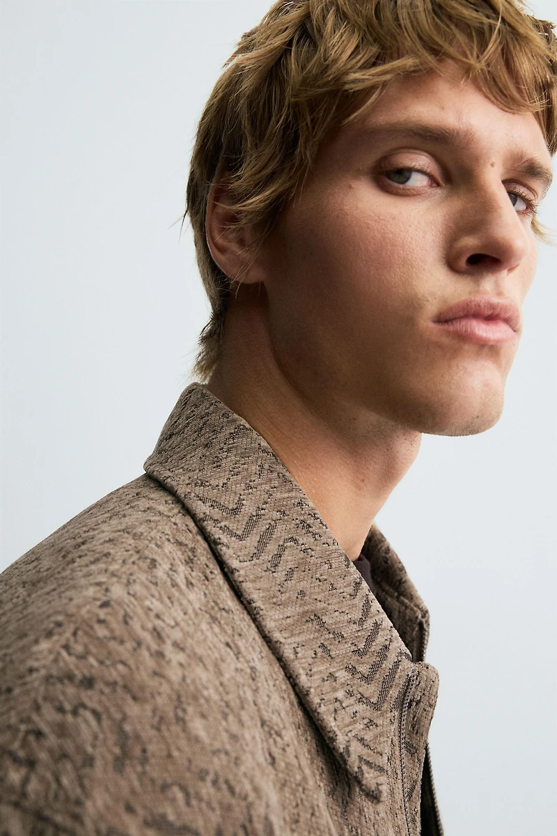 TEXTURED JACQUARD JACKET