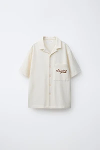 TEXTURED TEXT SHIRT
