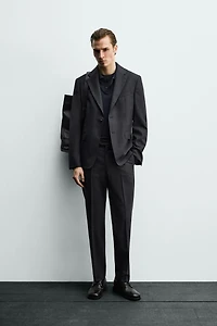 100% WOOL SUIT PANTS
