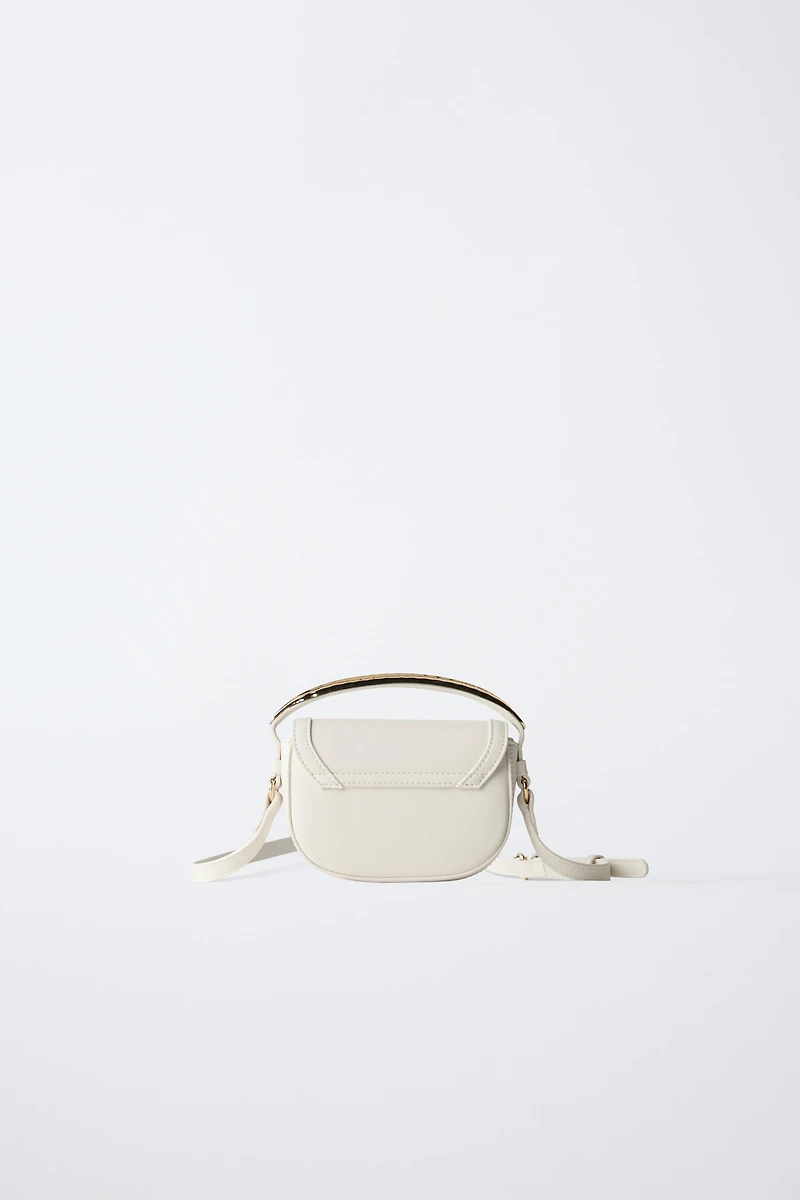 METALLIC HANDLE CROSSBODY BAG
