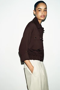 CROPPED ROLLED-SLEEVE JACKET