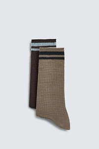 TWO PACK WAFFLE KNIT SOCKS