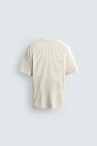 RIB KNIT HENLEY T-SHIRT