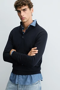 PULL 100 % LAINE COL BOUTONS