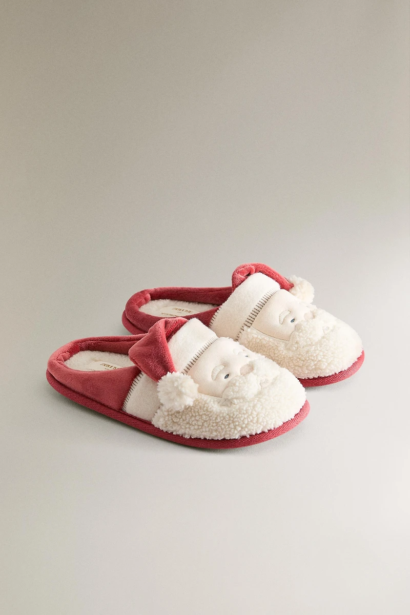CHILDREN'S CHRISTMAS SANTA CLAUS SLIPPERS