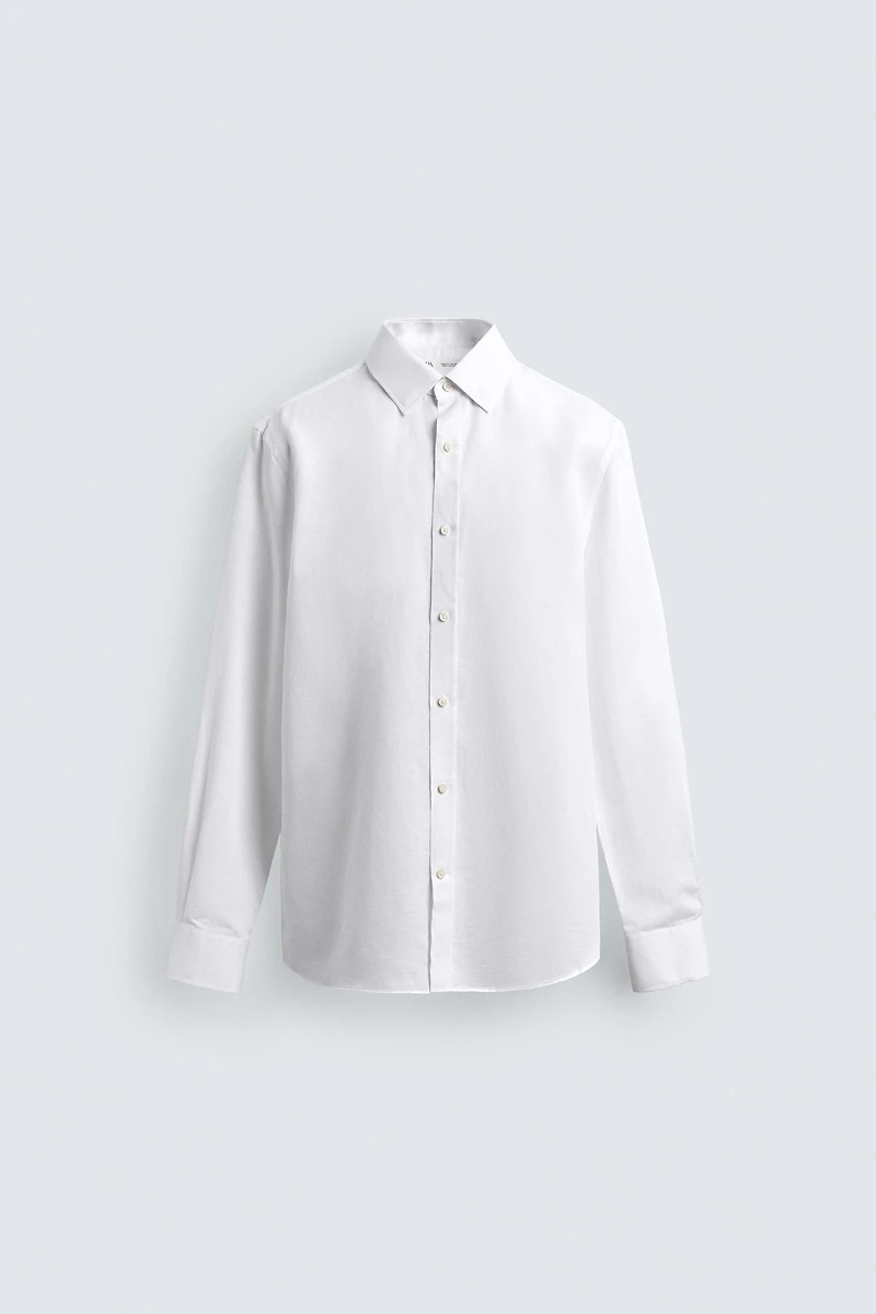 REGULAR FIT COTTON-LINEN SHIRT