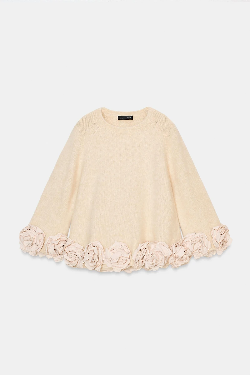 FLORAL TEXTURED COMBO KNIT JUMPER