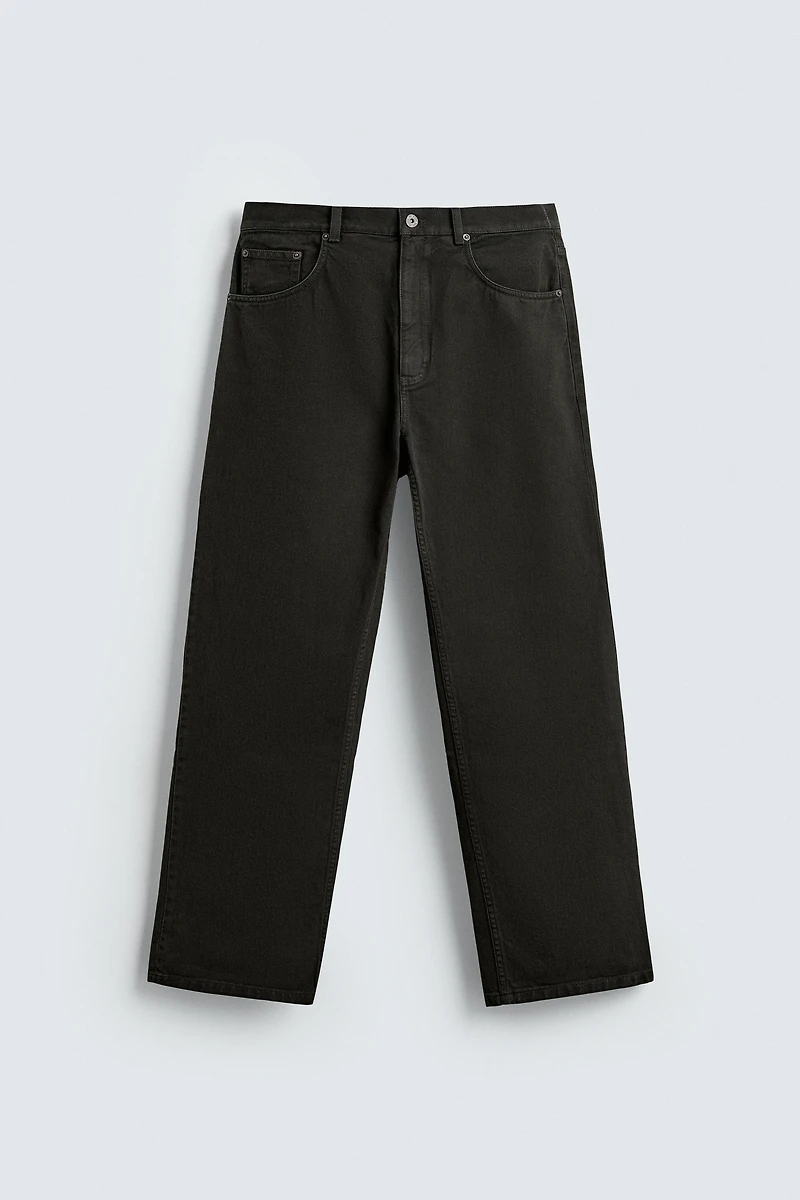 TEXTURED STRAIGHT FIT PANTS