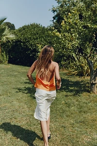 SATIN HALTER TOP