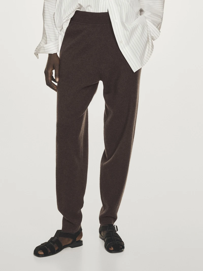 100% cashmere balloon fit trousers