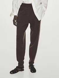 100% cashmere balloon fit trousers