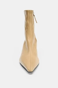 LEATHER HEELED ANKLE BOOTS