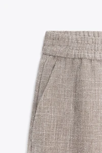 HEATHERED WIDE LEG PANTS