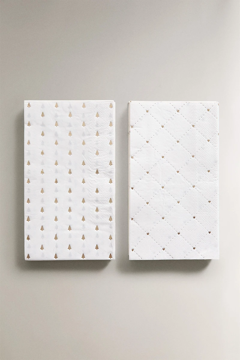 PACK DE SERVIETTES EN PAPIER MOTIFS BRILLANTS NOËL (LOT DE 30)