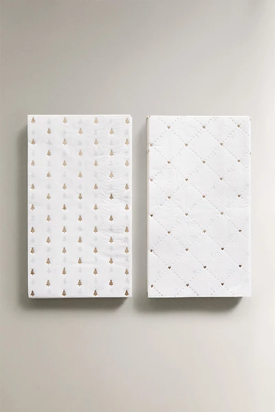 PACK DE SERVIETTES EN PAPIER MOTIFS BRILLANTS NOËL (LOT DE 30)