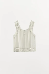 LIMITED EDITION EMBROIDERED LACE STRAPPY TOP