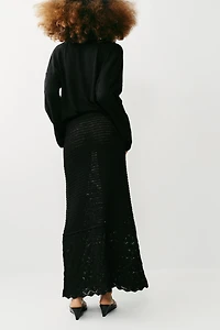 POINTELLE KNIT LONG SKIRT