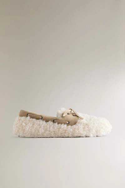 MOCASSIN CUIR IMITATION PEAU DE MOUTON