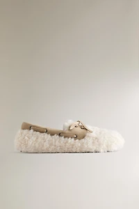 MOCASSIN CUIR IMITATION PEAU DE MOUTON