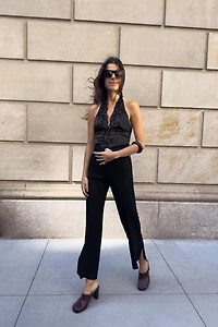 ZW COLLECTION LACE HALTER SATIN EFFECT BODYSUIT