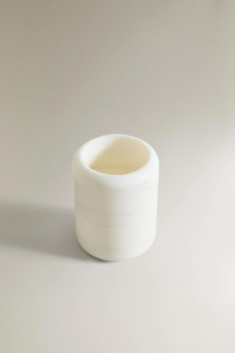 WHITE MARBLE BATHROOM TUMBLER
