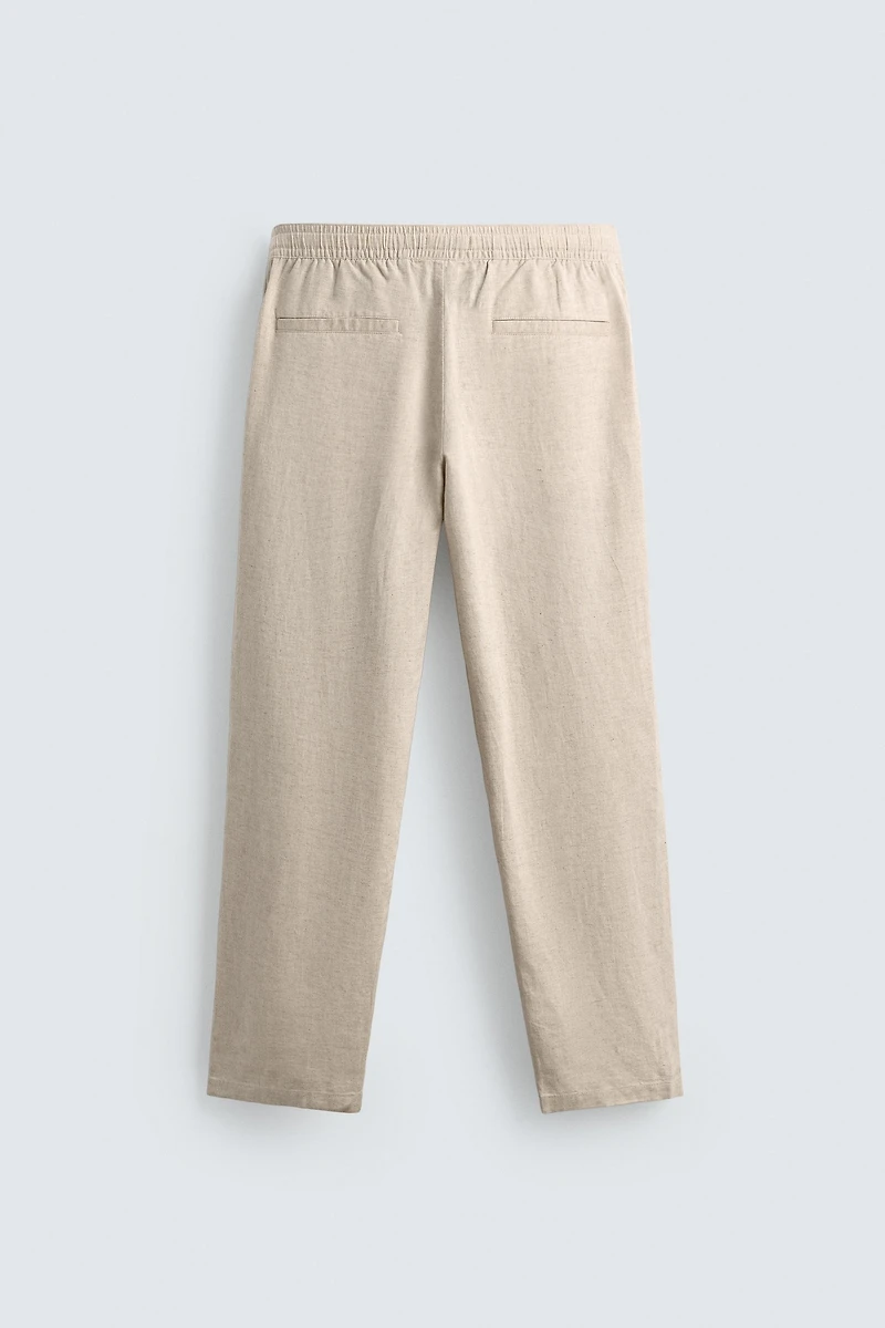 PANTALON RELAXED FIT EN COTON ET LIN