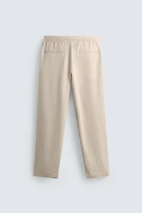 PANTALON RELAXED FIT EN COTON ET LIN