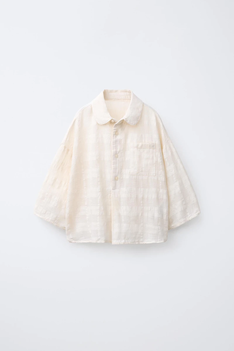 TEXTURED PLAID SHIRT