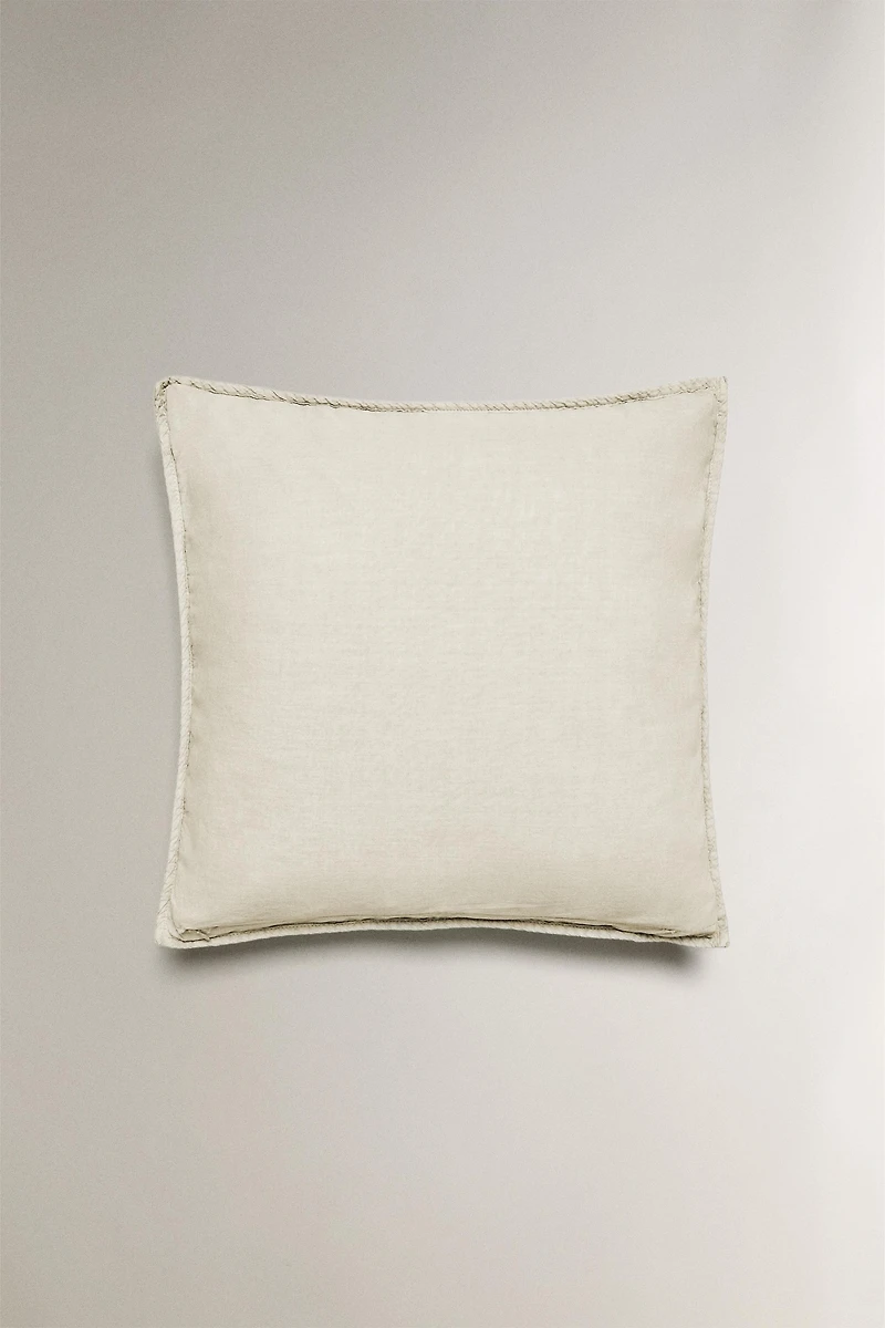FADED COTTON THROW PILLOW COVER FOR QUILT (180 THREAD COUNT)