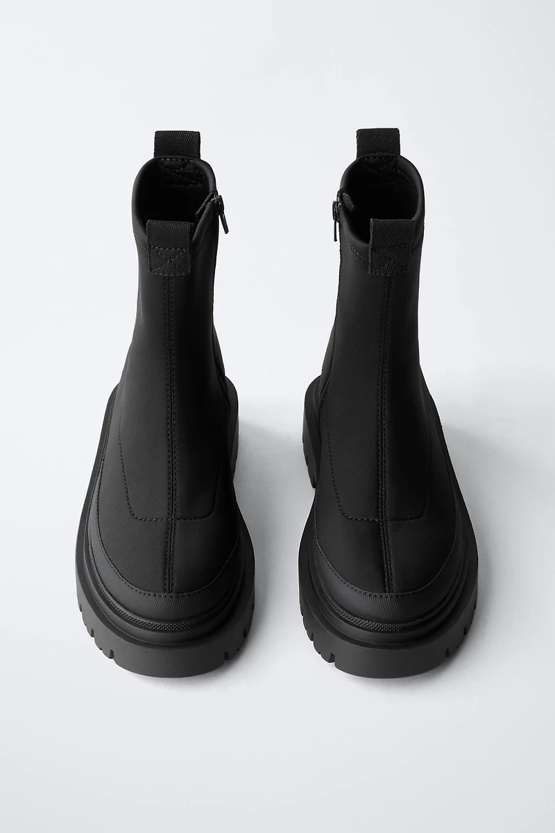 WATER REPELLENT SOCK-STYLE ANKLE BOOTS