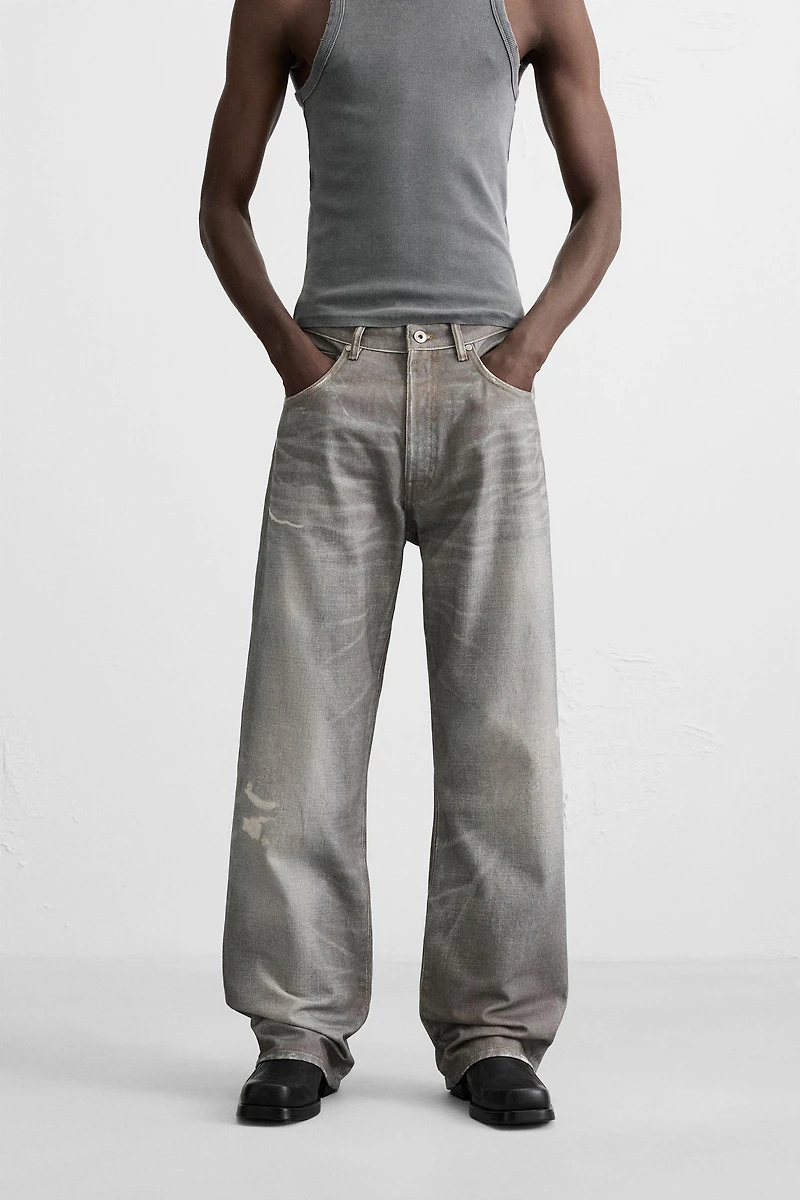PRINTED BAGGY FIT JEANS