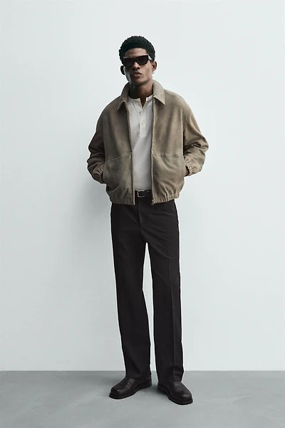 SUEDE-FINISH LEATHER JACKET