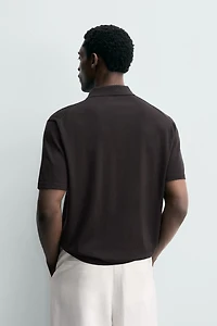 REGULAR FIT COTTON BLEND KNIT POLO