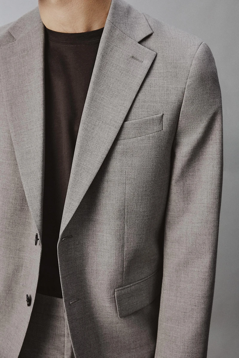 REGULAR FIT TEXTURED SUIT JACKET