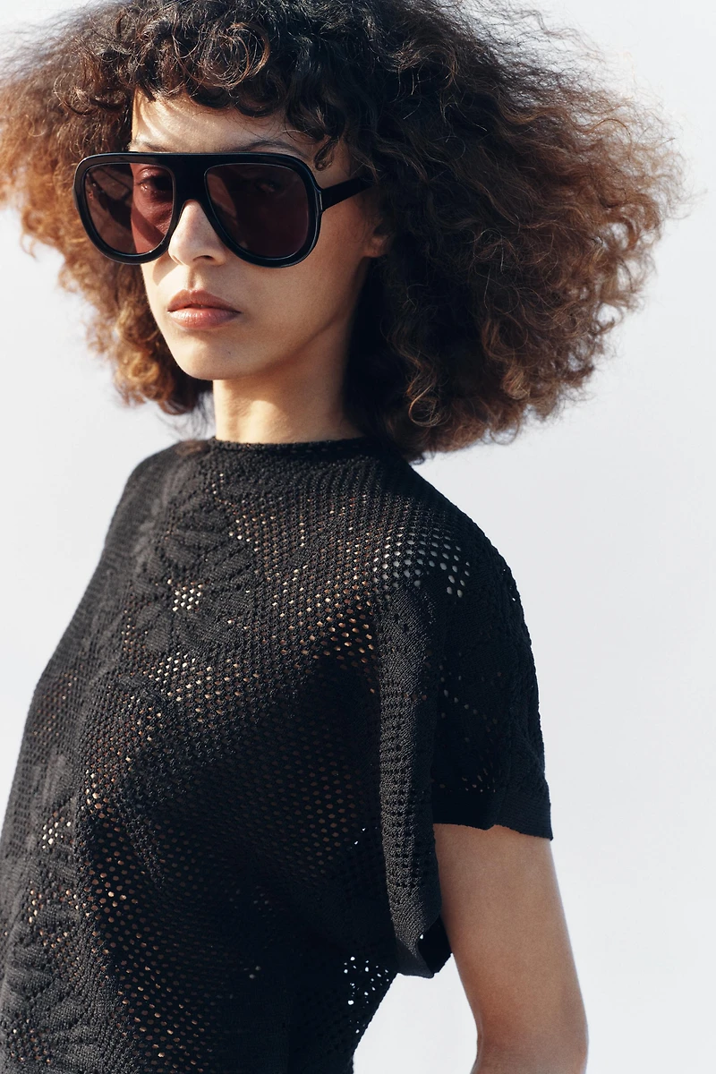 POINTELLE KNIT TOP
