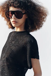 POINTELLE KNIT TOP
