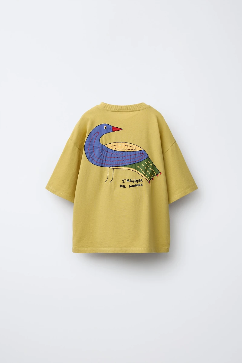 BIRD EMBROIDERED T-SHIRT