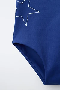 6-14 YEARS/ STUDDED STAR SWIMSUIT