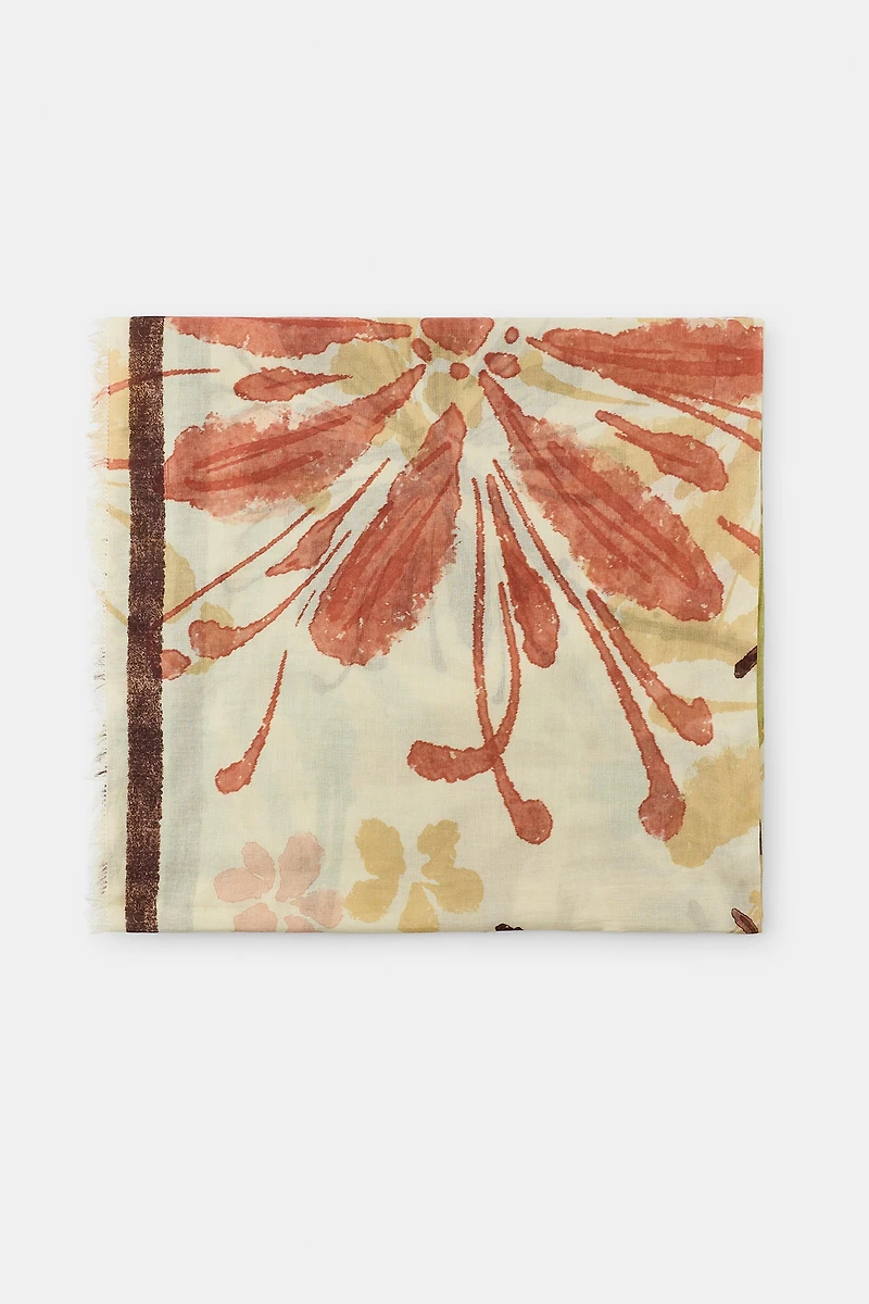 100% COTTON FLORAL PRINT SCARF